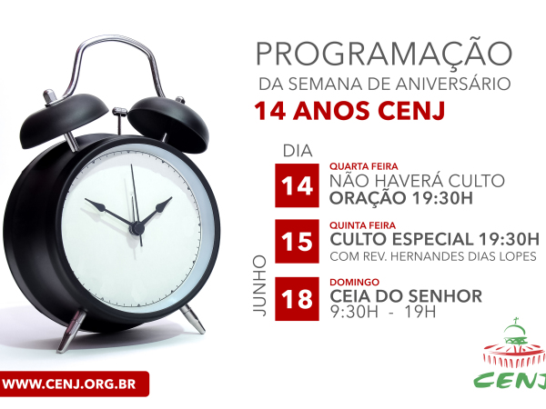 Programação semana de aniversário CENJ
